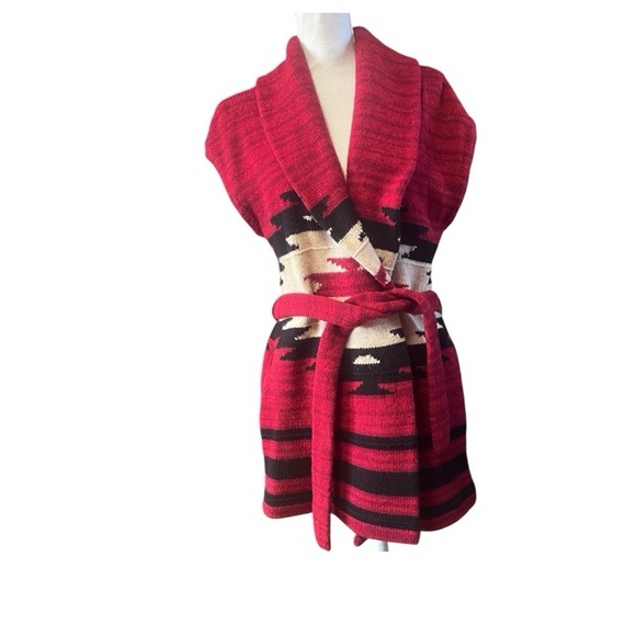Ralph Lauren Jeans Company Lambswool
Aztec Tribal Southwest Belted Cardigan - Picture 1 of 5